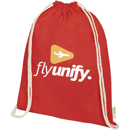 Zaino in cotone biologico 100 g/m² con cordoncino Orissa - 5L