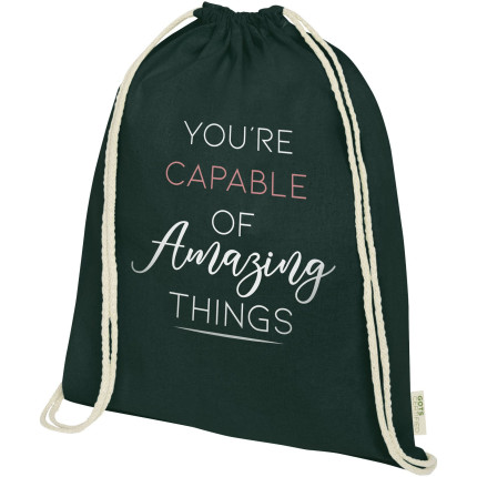 Zaino in cotone biologico 100 g/m² con cordoncino Orissa - 5L