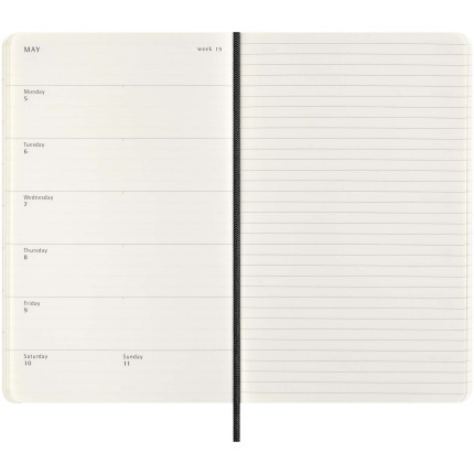 Agenda settimanale formato L 12 mesi con copertina morbida 100%VEGEA® Boa Moleskine