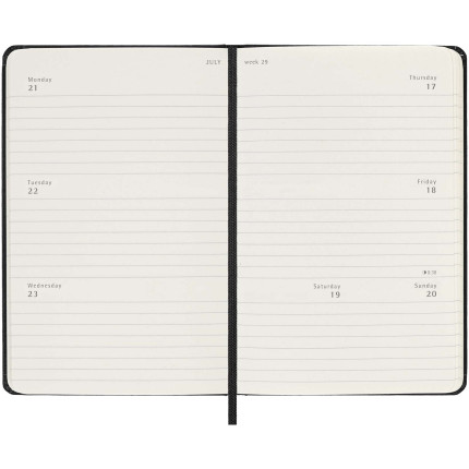 Agenda settimanale tascabile 12 mesi formato orizzontale con copertina rigida Moleskine