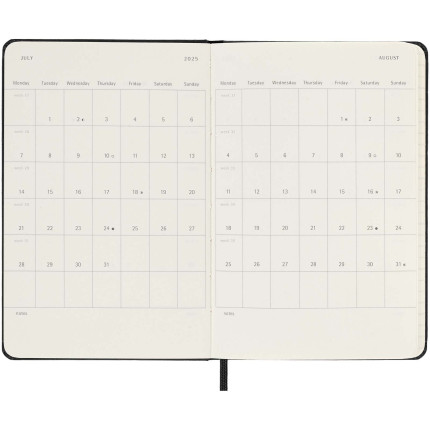 Agenda settimanale tascabile 12 mesi formato orizzontale con copertina rigida Moleskine