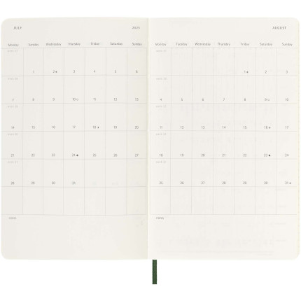 Blocco note 12 mesi formato L con copertina morbida Moleskine
