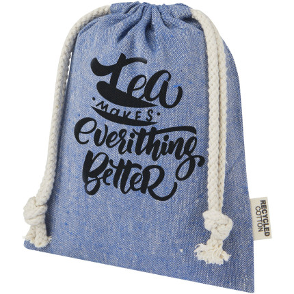 Sacchetto per confezione regalo piccolo in cotone riciclato 150 g/m² certificato GRS Pheebs - 0,5L