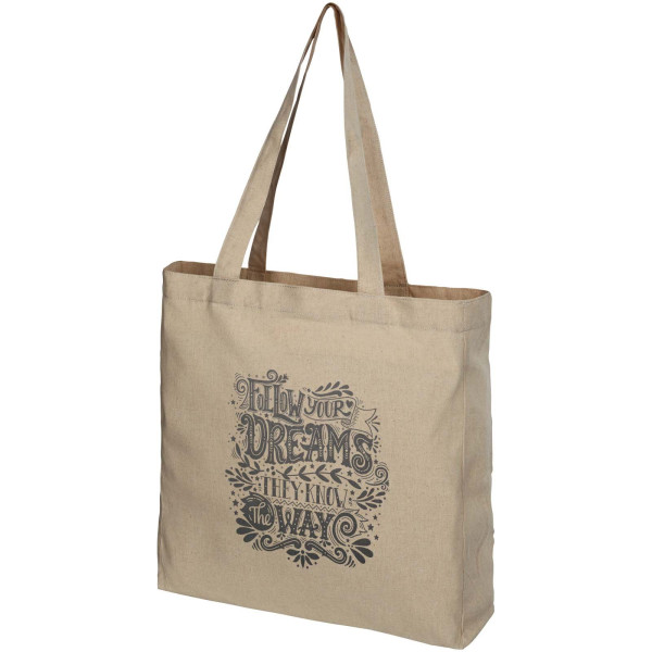 Tote bag con fondo ampio in tessuto riciclato...