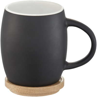 Tazza in ceramica Heart con coperchio in legno da 400 ml 2