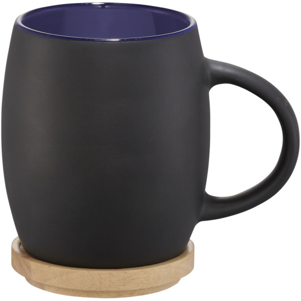 Tazza in ceramica Heart con coperchio in legno...