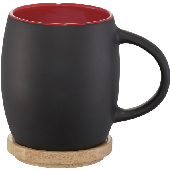 Tazza in ceramica Heart con coperchio in legno...