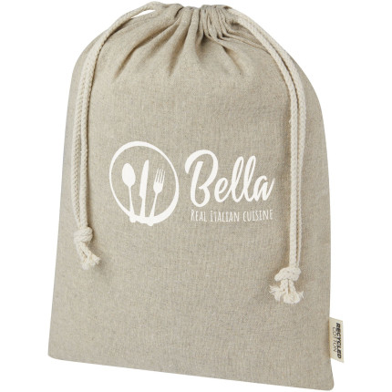 Sacchetto per confezione regalo grande in cotone riciclato 150 g/m² certificato GRS Pheebs - 4L