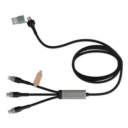 Cavo di ricarica ultraveloce 5 in 1 in PET riciclato da 100 W SCX.design C53
