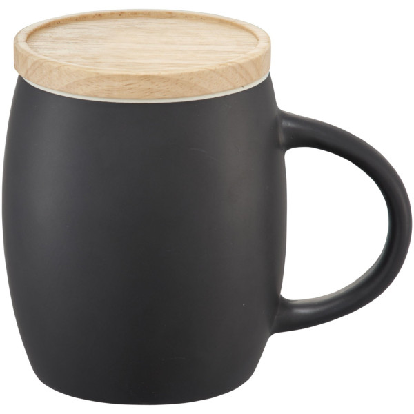 Tazza in ceramica Heart con coperchio in legno...