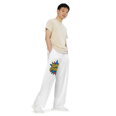 Pantaloni wide leg con stampa all over unisex 2