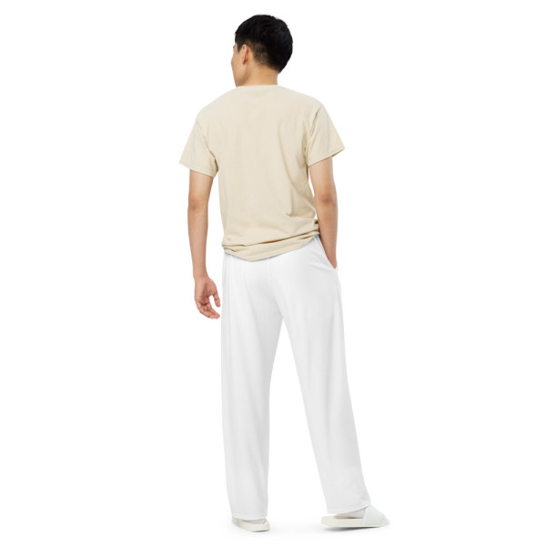 Pantaloni wide leg con stampa all over unisex
