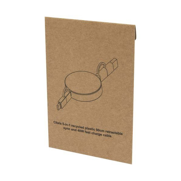 Cavo 5-in-1 in plastica riciclata retrattile da...