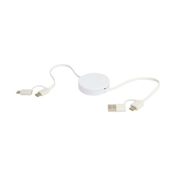 Cavo 5-in-1 in plastica riciclata retrattile da...