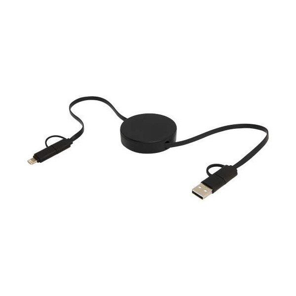 Cavo 5-in-1 in plastica riciclata retrattile da...