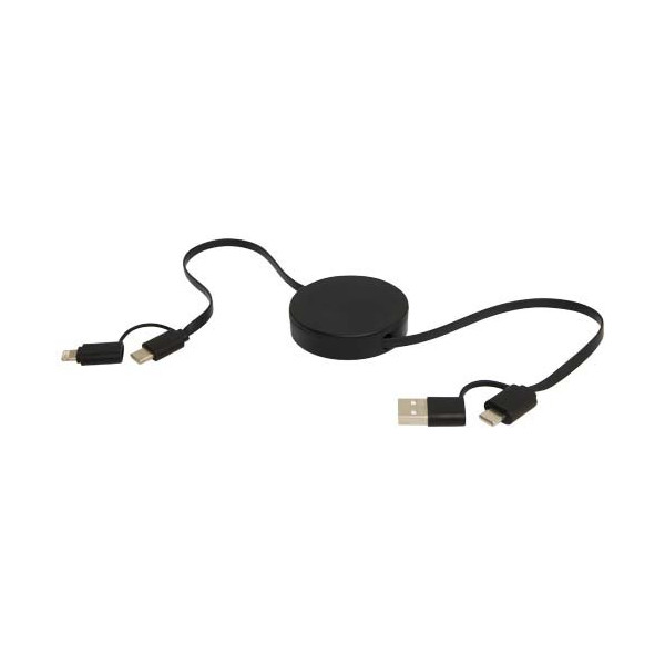 Cavo 5-in-1 in plastica riciclata retrattile da...