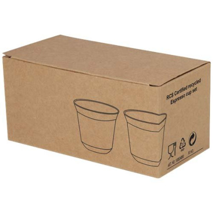 Set di tazze per caffè espresso in acciaio inossidabile certificato RCS da 80 ml Duo