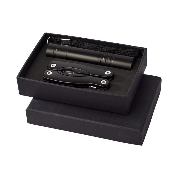 Set con coltello multifunzione e torcia a LED...
