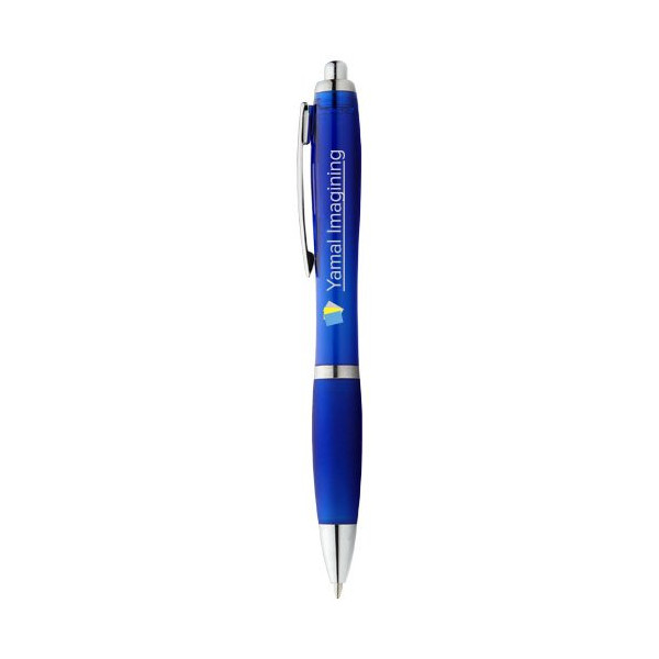 Penna a sfera con fusto e impugnatura colorati...