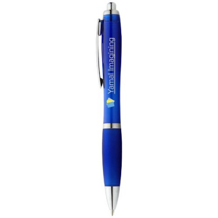 Penna a sfera con fusto e impugnatura colorati Nash-inchiostro blu