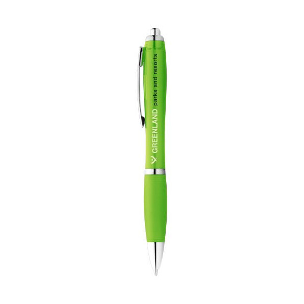 Penna a sfera con fusto e impugnatura colorati...