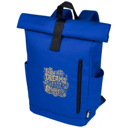 Zaino con chiusura arrotolabile per portatile da 15,6" in PET riciclato certificato GRS Byron 18L