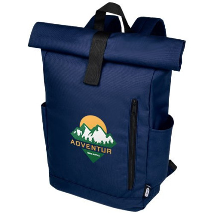 Zaino con chiusura arrotolabile per portatile da 15,6" in PET riciclato certificato GRS Byron 18L