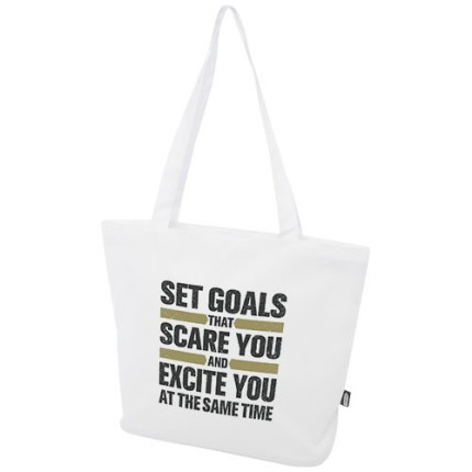 Tote bag in materiale riciclato certificato GRS con cerniera Panama 20l