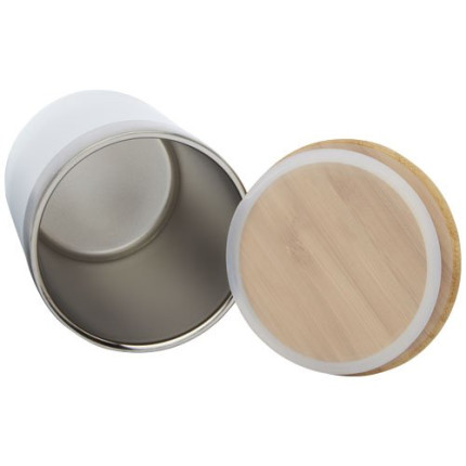 Bicchiere termico in acciaio inossidabile con isolamento sottovuoto in rame e coperchio in bambù da 330 ml Lagan