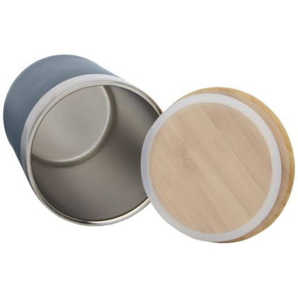 Bicchiere termico in acciaio inossidabile con isolamento sottovuoto in rame e coperchio in bambù da 330 ml Lagan