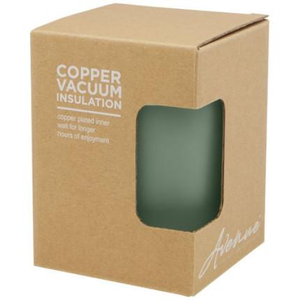 Bicchiere termico in acciaio inossidabile con isolamento sottovuoto in rame e coperchio in bambù da 330 ml Lagan