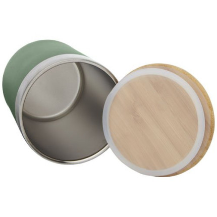 Bicchiere termico in acciaio inossidabile con isolamento sottovuoto in rame e coperchio in bambù da 330 ml Lagan