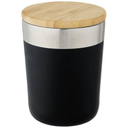 Bicchiere termico in acciaio inossidabile con isolamento sottovuoto in rame e coperchio in bambù da 330 ml Lagan