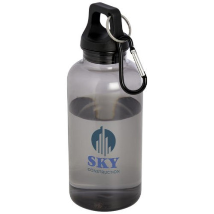 Borraccia in plastica riciclata certificata RCS da 400 ml con moschettone Oregon