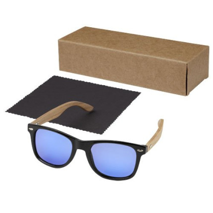 Occhiali da sole Hiru con lenti polarizzate e specchiate in PET riciclato/legno con confezione regalo