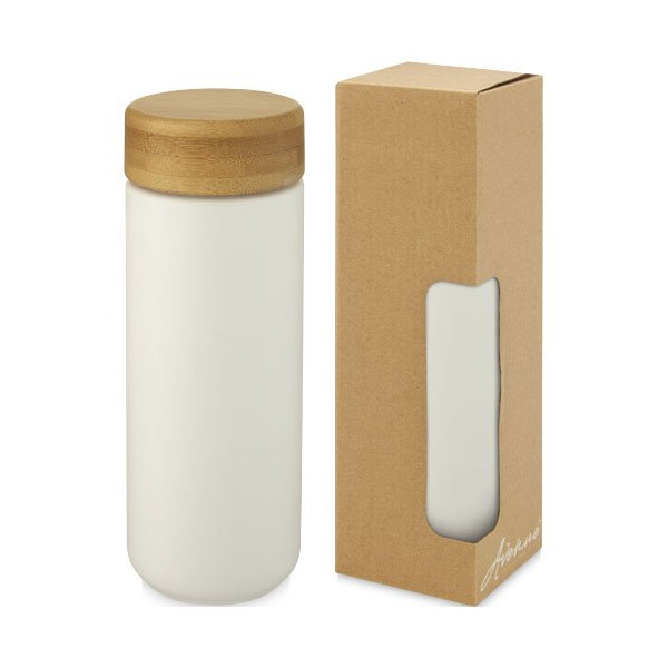 Bicchiere termico in ceramica con coperchio in...