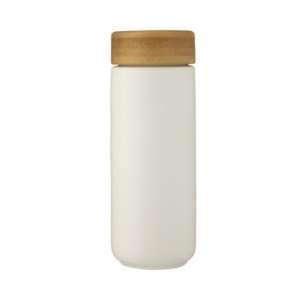 Bicchiere termico in ceramica con coperchio in...