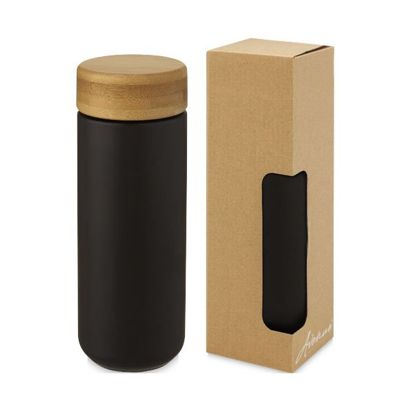 Bicchiere termico in ceramica con coperchio in...