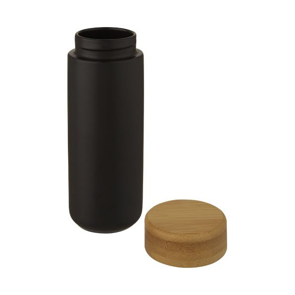 Bicchiere termico in ceramica con coperchio in...