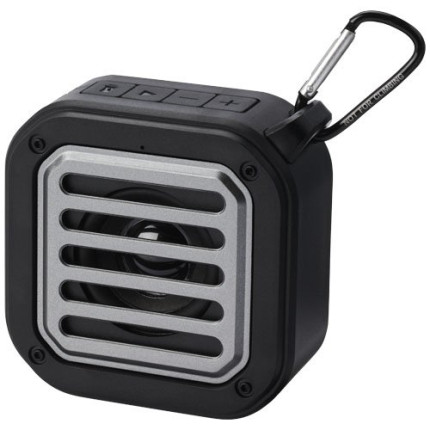 Speaker Bluetooth® IPX5 a ricarica solare in plastica riciclata RCS da 3 W con moschettone Solo