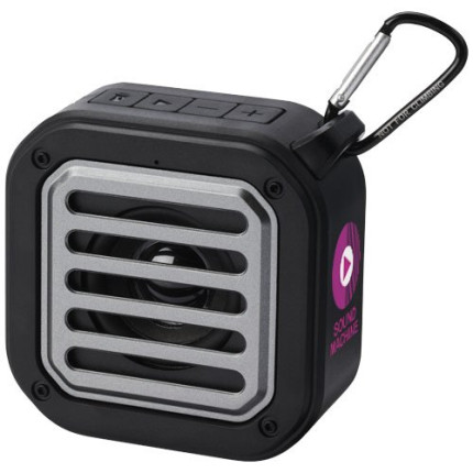 Speaker Bluetooth® IPX5 a ricarica solare in plastica riciclata RCS da 3 W con moschettone Solo
