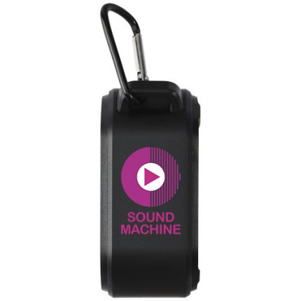 Speaker Bluetooth® IPX5 a ricarica solare in plastica riciclata RCS da 3 W con moschettone Solo