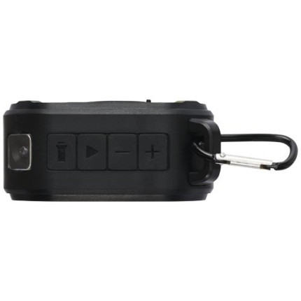 Speaker Bluetooth® IPX5 a ricarica solare in plastica riciclata RCS da 3 W con moschettone Solo
