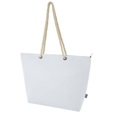 Tote bag termica da spiaggia in materiale riciclato certificato GRS con manici in corda Panama - 23L