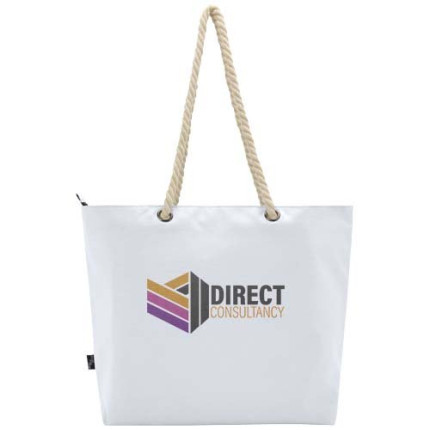 Tote bag termica da spiaggia in materiale riciclato certificato GRS con manici in corda Panama - 23L