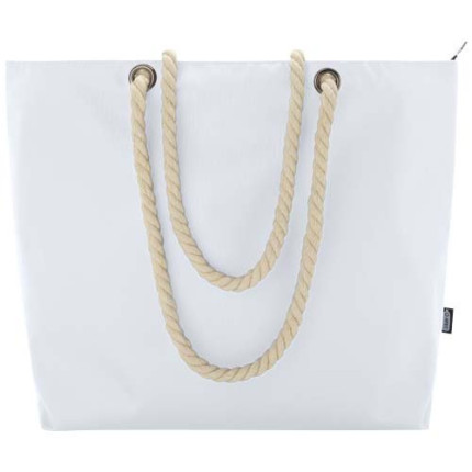 Tote bag termica da spiaggia in materiale riciclato certificato GRS con manici in corda Panama - 23L