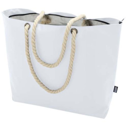 Tote bag termica da spiaggia in materiale riciclato certificato GRS con manici in corda Panama - 23L
