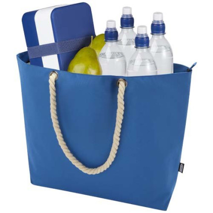 Tote bag termica da spiaggia in materiale riciclato certificato GRS con manici in corda Panama - 23L
