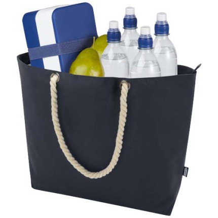 Tote bag termica da spiaggia in materiale riciclato certificato GRS con manici in corda Panama - 23L