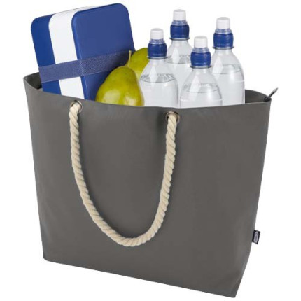 Tote bag termica da spiaggia in materiale riciclato certificato GRS con manici in corda Panama - 23L